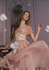 Elegant Rose Olive Dress with Floral Embellishments for Special Occasions