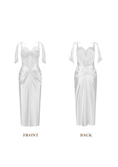 Romantic Heart Neckline Corset Dress with Adjustable Back Lacing