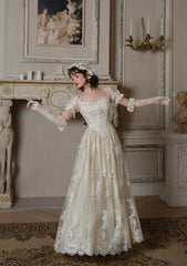 Romantic Corset Dress with Bubble Sleeves for Ethereal Occasions