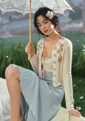 Hand-Crocheted Rose Tide Knit Dress for Romantic Dates and Galas