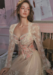 Romantic Floral Lace Corset Top with Sweetheart Neckline for Date Night
