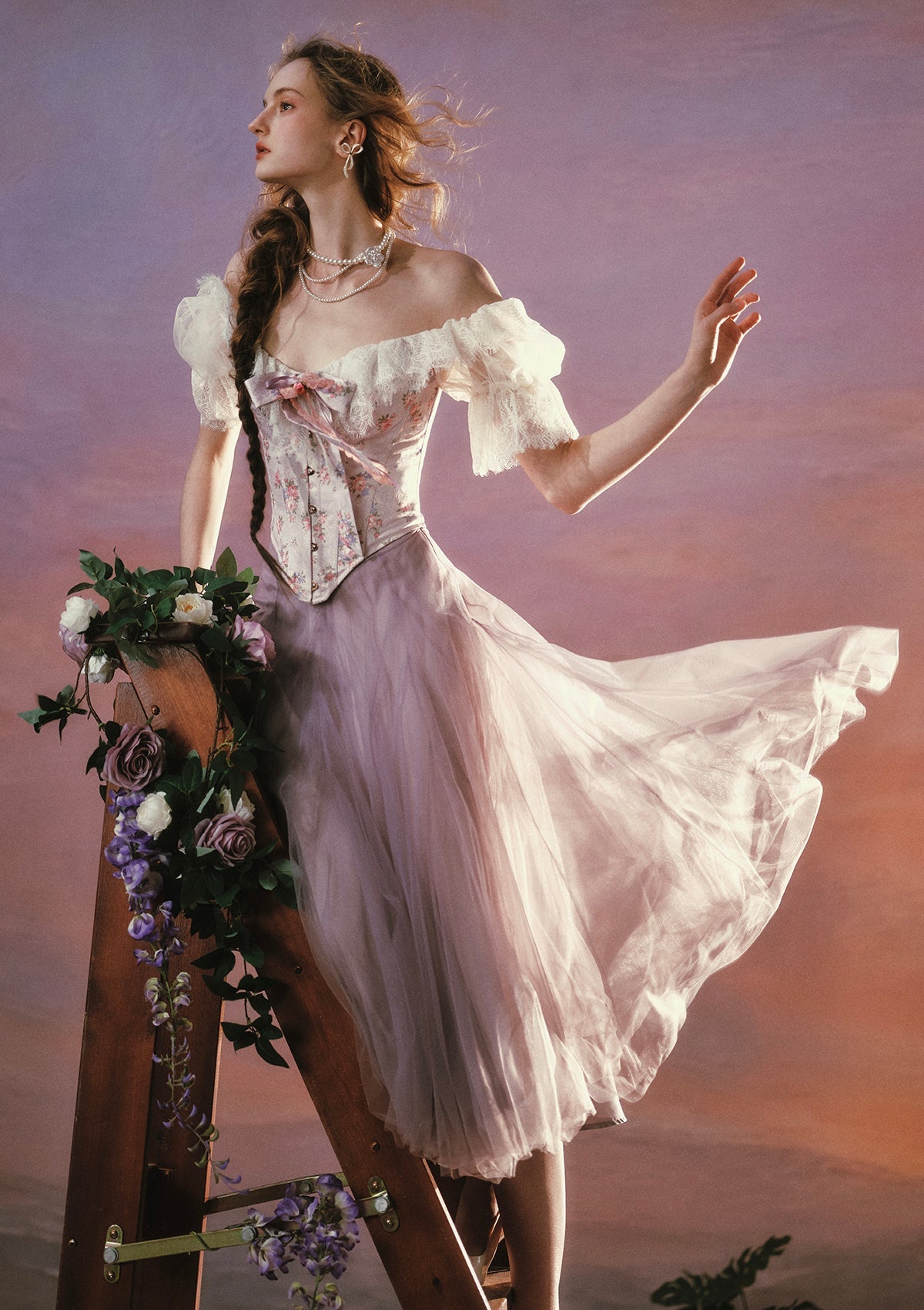 Dreamy Misty Lavender Tulle Skirt for Ethereal Garden Party Style