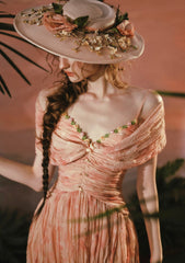 Flowy Floral Maxi Dress with Draped Sleeves for Sunset Garden Parties