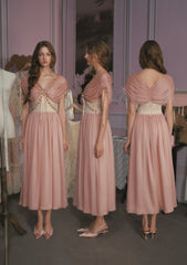 Elegant Rose Olive Dress with Floral Embellishments for Special Occasions