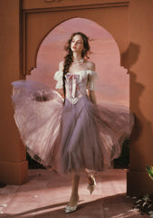 Dreamy Misty Lavender Tulle Skirt for Ethereal Garden Party Style