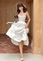 Vintage-Inspired Red Ballroom Skirt with Ribbon Accents