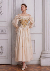 Van Gogh Sunflower Corset Top with Flattering Waist Cinching